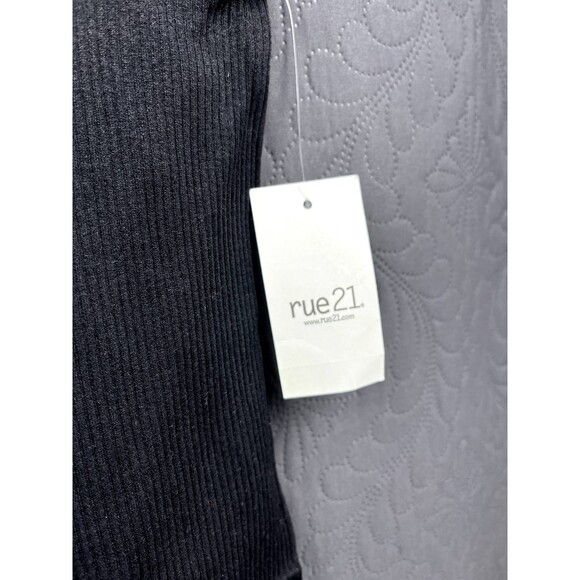 Rue 21 Ribbed Crop Tank Tee Cute Whimsy Y2K Goth Chic Summer School SZ XL:NWT - Picture 3 of 4